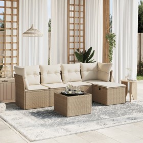 Juego de sofás jardín con cojines 6 pzas ratán sintético beige de , Conjuntos de jardín - Ref: Foro24-3263144, Precio: 377,73...