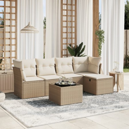 Juego de sofás jardín con cojines 6 pzas ratán sintético beige de , Conjuntos de jardín - Ref: Foro24-3263144, Precio: 377,73...