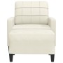 Sillón con taburete terciopelo crema 60 cm de , Sofás - Ref: Foro24-3278265, Precio: 203,30 €, Descuento: %