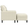 Sillón con taburete terciopelo crema 60 cm de , Sofás - Ref: Foro24-3278265, Precio: 203,30 €, Descuento: %