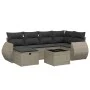 Set de sofás de jardín 7 piezas con cojines ratán PE gris by , Garden sets - Ref: Foro24-3264116, Price: 442,61 €, Discount: %