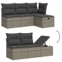 Set de sofás de jardín 7 piezas con cojines ratán PE gris by , Garden sets - Ref: Foro24-3264116, Price: 442,61 €, Discount: %