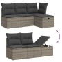 Set de sofás de jardín 7 piezas con cojines ratán PE gris de , Conjuntos de jardín - Ref: Foro24-3264116, Precio: 434,38 €, D...