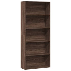 Estantería madera ingeniería roble marrón 80x30x189 cm de , Librerías y estanterías - Ref: Foro24-3314675, Precio: 95,64 €, D...