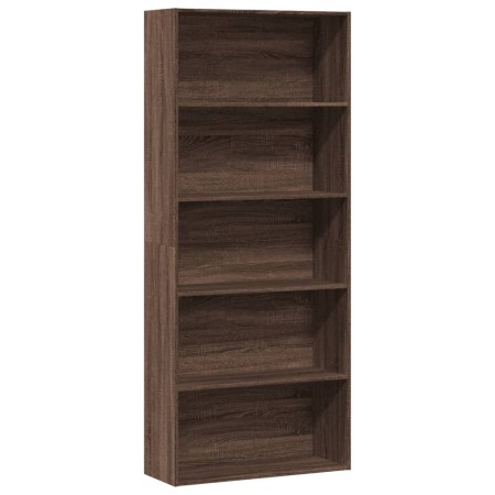 Estantería madera ingeniería roble marrón 80x30x189 cm de , Librerías y estanterías - Ref: Foro24-3314675, Precio: 95,64 €, D...