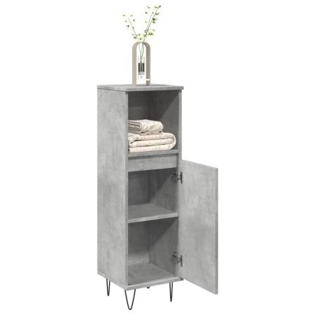 Armario de baño madera contrachapada gris hormigón 30x30x100 cm de , Muebles de baño - Ref: Foro24-857207, Precio: 47,23 €, D...