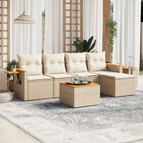 Juego de sofás jardín con cojines 6 pzas ratán sintético beige de , Conjuntos de jardín - Ref: Foro24-3226765, Precio: 395,84...