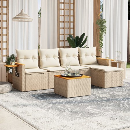 Juego de sofás jardín con cojines 6 pzas ratán sintético beige de , Conjuntos de jardín - Ref: Foro24-3226765, Precio: 395,84...