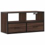 Mueble TV madera ingeniería y metal marrón roble 80x31x39,5 cm de , Muebles TV - Ref: Foro24-848923, Precio: 62,88 €, Descuen...