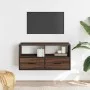 Mueble TV madera ingeniería y metal marrón roble 80x31x39,5 cm de , Muebles TV - Ref: Foro24-848923, Precio: 62,12 €, Descuen...