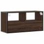 Mueble TV madera ingeniería y metal marrón roble 80x31x39,5 cm de , Muebles TV - Ref: Foro24-848923, Precio: 62,12 €, Descuen...