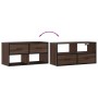 Mueble TV madera ingeniería y metal marrón roble 80x31x39,5 cm de , Muebles TV - Ref: Foro24-848923, Precio: 62,88 €, Descuen...