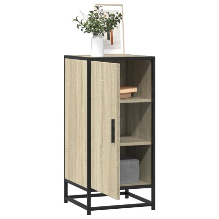 Aparador madera ingeniería y metal roble Sonoma 35,5x35x76 cm de , Aparadores - Ref: Foro24-848940, Precio: 57,37 €, Descuent...