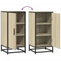 Aparador madera ingeniería y metal roble Sonoma 35,5x35x76 cm de , Aparadores - Ref: Foro24-848940, Precio: 57,37 €, Descuent...