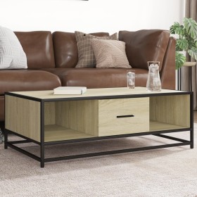 Mesa de centro madera ingeniería metal roble Sonoma 100x57x35cm de , Mesas de centro - Ref: Foro24-848760, Precio: 72,75 €, D...