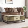 Mesa de centro madera ingeniería metal roble Sonoma 100x57x35cm de , Mesas de centro - Ref: Foro24-848760, Precio: 72,75 €, D...