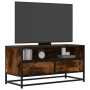 Mueble TV metal y madera ingeniería roble humo 80x34,5x40 cm de , Muebles TV - Ref: Foro24-848811, Precio: 62,67 €, Descuento: %