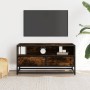 Mueble TV metal y madera ingeniería roble humo 80x34,5x40 cm de , Muebles TV - Ref: Foro24-848811, Precio: 62,67 €, Descuento: %