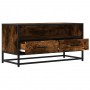 Mueble TV metal y madera ingeniería roble humo 80x34,5x40 cm de , Muebles TV - Ref: Foro24-848811, Precio: 62,67 €, Descuento: %