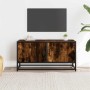 Mueble TV metal y madera ingeniería roble humo 80x34,5x40 cm de , Muebles TV - Ref: Foro24-848826, Precio: 48,17 €, Descuento: %