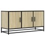 Mueble TV madera ingeniería y metal roble Sonoma 100x35x50 cm de , Muebles TV - Ref: Foro24-848830, Precio: 77,33 €, Descuent...
