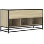 Mueble TV madera ingeniería y metal roble Sonoma 100x35x50 cm de , Muebles TV - Ref: Foro24-848830, Precio: 77,33 €, Descuent...