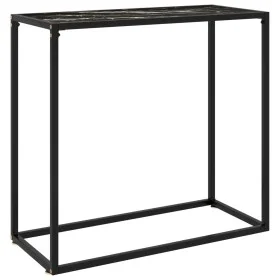Mesa consola vidrio templado negro 80x35x75 cm de vidaXL, Mesas auxiliares - Ref: Foro24-322810, Precio: 49,43 €, Descuento: %