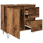Mueble de lavabo madera de ingeniería envejecida 65x33x60 cm de , Muebles de baño - Ref: Foro24-857226, Precio: 95,05 €, Desc...