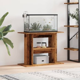 Soporte para acuario madera ingeniería envejecida 80x35x60 cm de , Soportes para acuarios - Ref: Foro24-857272, Precio: 58,72...