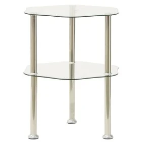 Mesa auxiliar 2 niveles vidrio templado transparente 38x38x50cm de vidaXL, Mesas auxiliares - Ref: Foro24-322790, Precio: 33,...