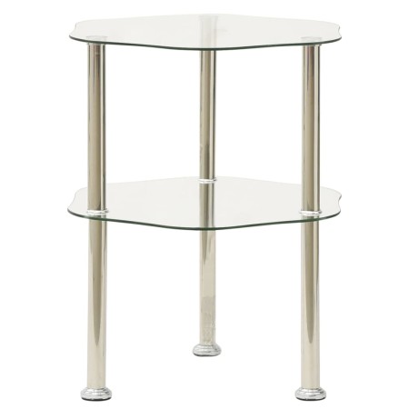 Mesa auxiliar 2 niveles vidrio templado transparente 38x38x50cm de vidaXL, Mesas auxiliares - Ref: Foro24-322790, Precio: 34,...
