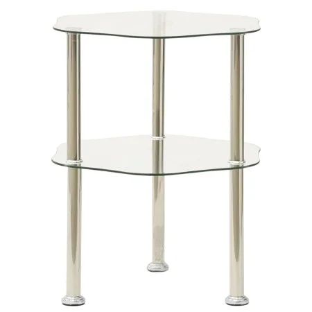Mesa auxiliar 2 niveles vidrio templado transparente 38x38x50cm de vidaXL, Mesas auxiliares - Ref: Foro24-322790, Precio: 33,...