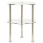 Mesa auxiliar 2 niveles vidrio templado transparente 38x38x50cm de vidaXL, Mesas auxiliares - Ref: Foro24-322790, Precio: 34,...