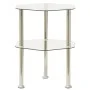 Side table 2 levels transparent tempered glass 38x38x50cm by vidaXL, Side tables - Ref: Foro24-322790, Price: 33,58 €, Discou...