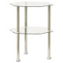 Mesa auxiliar 2 niveles vidrio templado transparente 38x38x50cm de vidaXL, Mesas auxiliares - Ref: Foro24-322790, Precio: 34,...