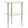 Mesa auxiliar 2 niveles vidrio templado transparente 38x38x50cm de vidaXL, Mesas auxiliares - Ref: Foro24-322790, Precio: 33,...