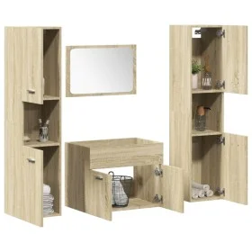 Juego de muebles de baño 4 pzas contrachapada roble Sonoma de , Muebles de baño - Ref: Foro24-3324999, Precio: 153,20 €, Desc...