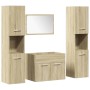 Juego de muebles de baño 4 pzas contrachapada roble Sonoma de , Muebles de baño - Ref: Foro24-3324999, Precio: 169,78 €, Desc...