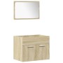 Juego de muebles de baño 4 pzas contrachapada roble Sonoma de , Muebles de baño - Ref: Foro24-3324999, Precio: 169,78 €, Desc...
