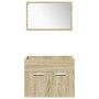 Juego de muebles de baño 4 pzas contrachapada roble Sonoma de , Muebles de baño - Ref: Foro24-3324999, Precio: 169,78 €, Desc...