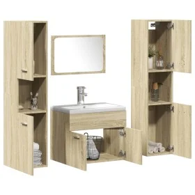 Juego de muebles de baño 5 pzas madera ingeniería roble Sonoma de , Muebles de baño - Ref: Foro24-3325011, Precio: 254,20 €, ...