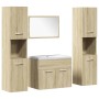 Juego de muebles de baño 5 pzas madera ingeniería roble Sonoma de , Muebles de baño - Ref: Foro24-3325011, Precio: 261,34 €, ...