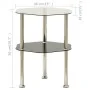 Mesa auxiliar 2 niveles vidrio transparente y negro 38x38x50 cm de vidaXL, Mesas auxiliares - Ref: Foro24-322791, Precio: 28,...