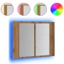 Armario con espejo y LED madera roble artisan 60x12x45 cm de , Tocadores de baño - Ref: Foro24-856283, Precio: 60,26 €, Descu...