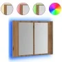Armario con espejo y LED madera roble artisan 60x12x45 cm de , Tocadores de baño - Ref: Foro24-856283, Precio: 59,10 €, Descu...