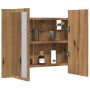 Armario con espejo y LED madera roble artisan 60x12x45 cm de , Tocadores de baño - Ref: Foro24-856283, Precio: 60,26 €, Descu...