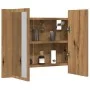 Armario con espejo y LED madera roble artisan 60x12x45 cm de , Tocadores de baño - Ref: Foro24-856283, Precio: 59,10 €, Descu...