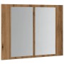 Armario con espejo y LED madera roble artisan 60x12x45 cm de , Tocadores de baño - Ref: Foro24-856283, Precio: 60,26 €, Descu...