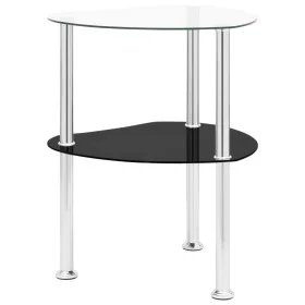 Mesa auxiliar 2 niveles vidrio transparente y negro 38x38x50 cm de vidaXL, Mesas auxiliares - Ref: Foro24-322786, Precio: 33,...