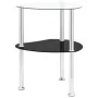 Mesa auxiliar 2 niveles vidrio transparente y negro 38x38x50 cm de vidaXL, Mesas auxiliares - Ref: Foro24-322786, Precio: 33,...